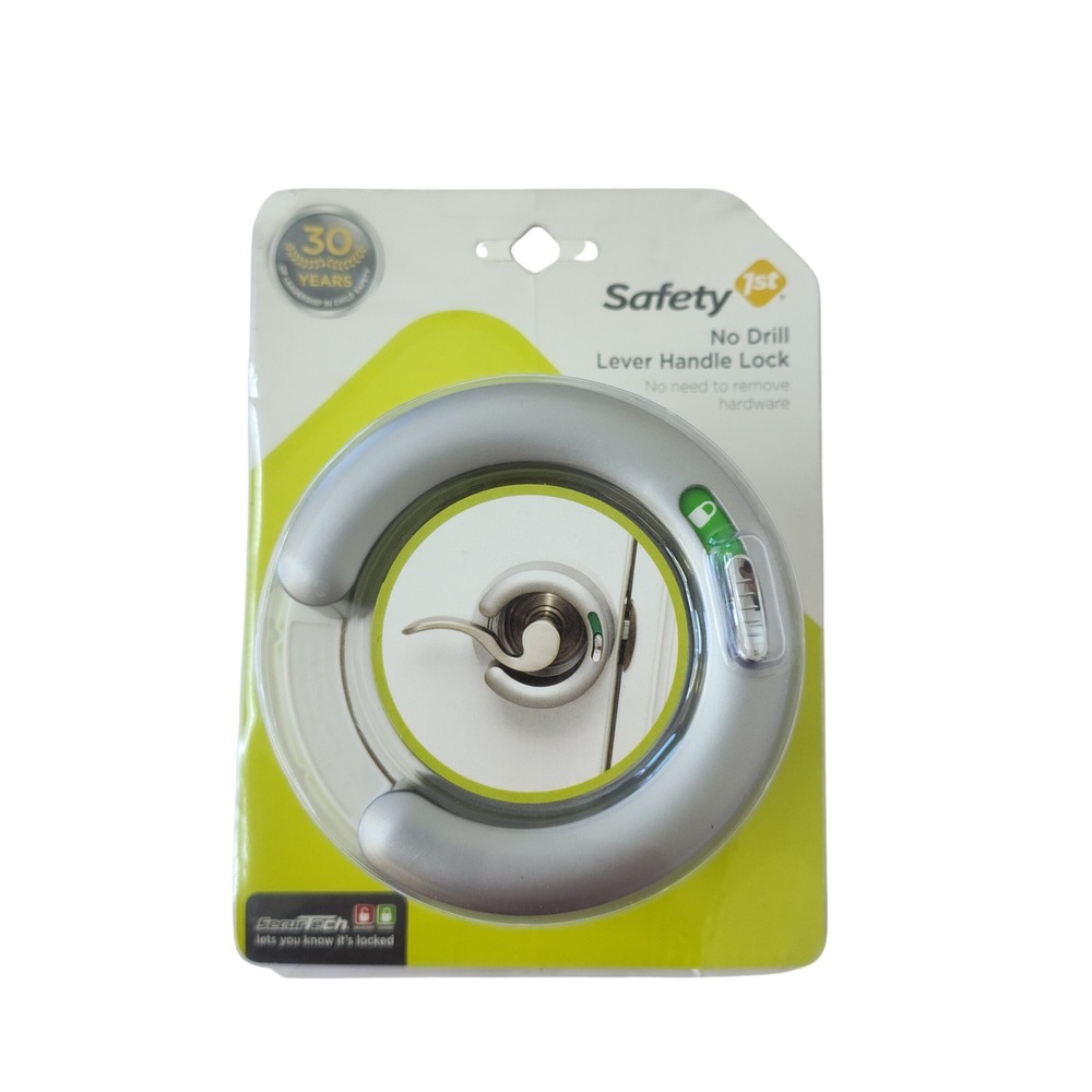 Safety 1st No Drill Lever Handle Lock Child Proof Door Safety SecurTech Silver